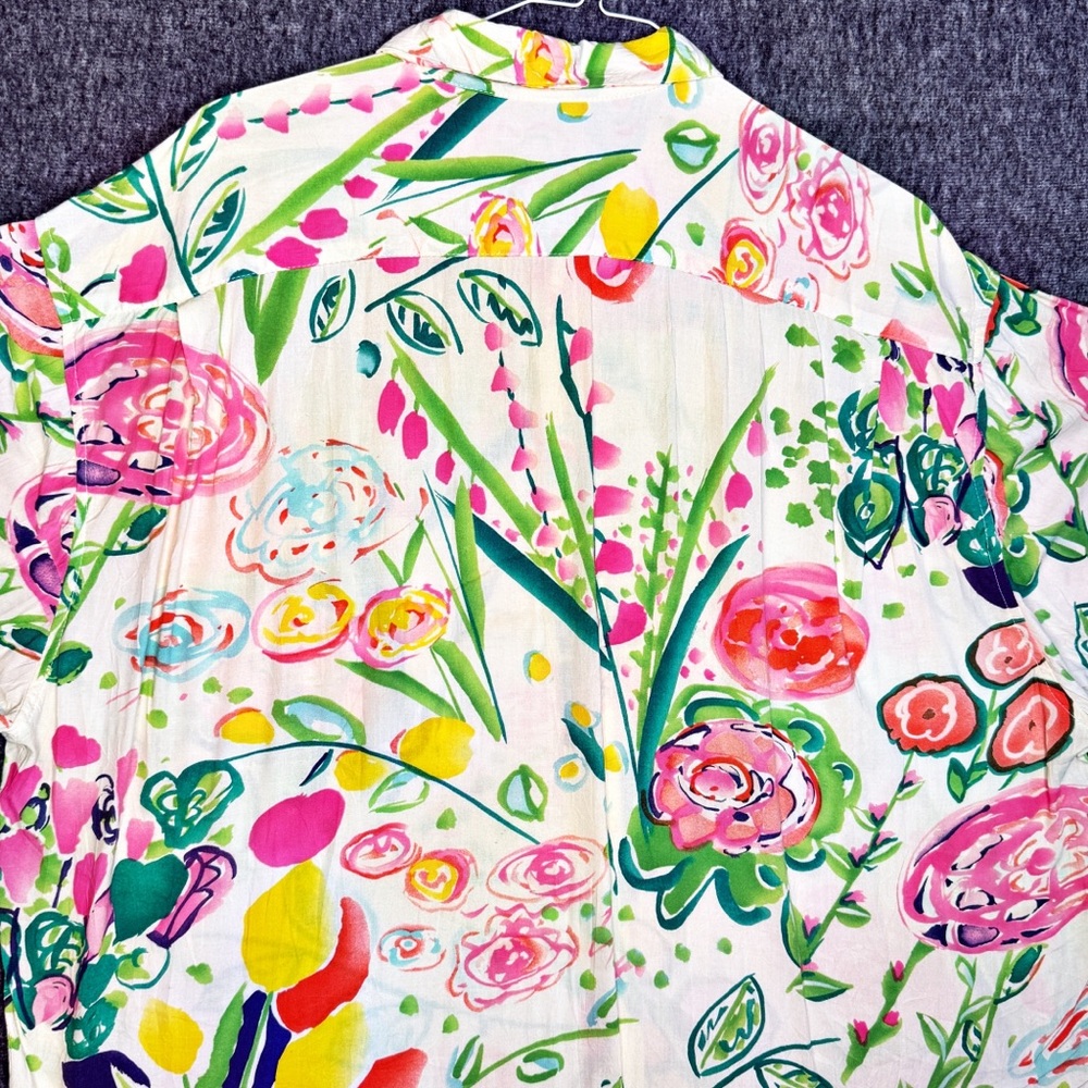 Vintage JAMS WORLD Men’s ENCHANTED Print Hawaiian Shirt Sz XL Floral 80s Rayon - Picture 6 of 10